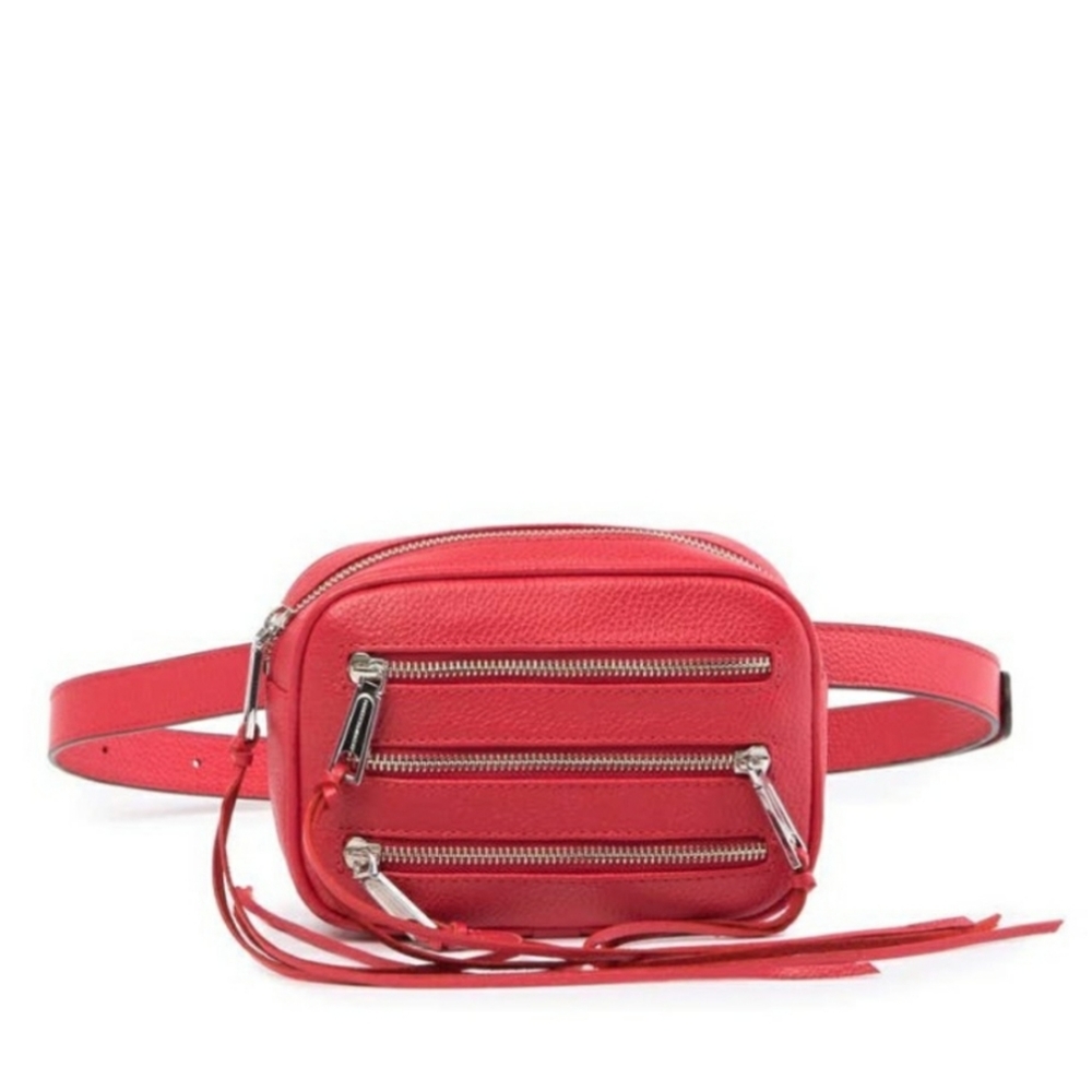 Rebecca Minkoff red leather belt purse bag